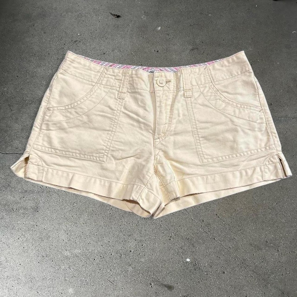 Y2k women's American Eagle tan cream low rise grunge micro shorts Size 6
